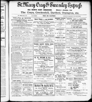cover page of St. Mary Cray & Swanley Express published on May 22, 1914