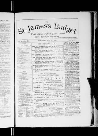 cover page of St. James's Budget published on May 22, 1886