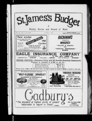 cover page of St. James's Budget published on August 2, 1901