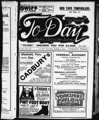cover page of To-day published on August 2, 1900
