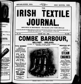 cover page of Irish Textile Journal published on August 15, 1905
