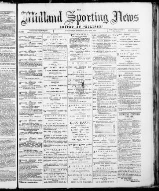 cover page of Midland Sporting News published on May 25, 1878