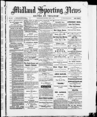 cover page of Midland Sporting News published on April 1, 1882