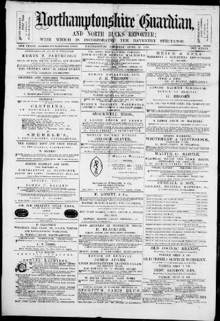 cover page of Northamptonshire Guardian published on April 27, 1878