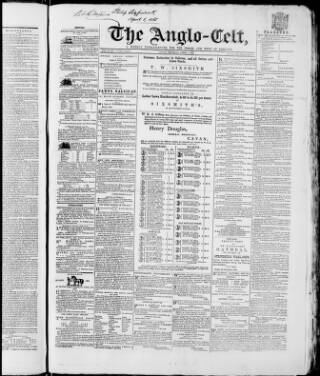 cover page of Anglo-Celt published on April 1, 1865