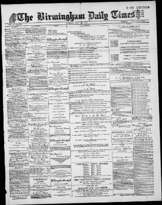 cover page of Birmingham Daily Times published on May 22, 1888