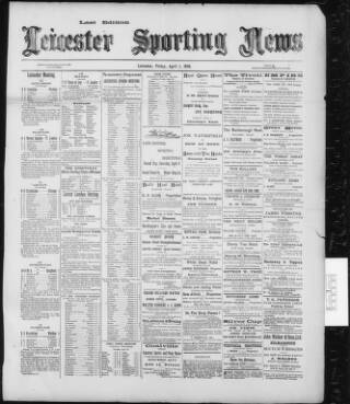cover page of Leicester Sporting News published on April 1, 1898