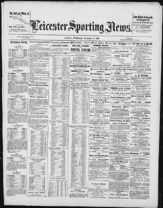 cover page of Leicester Sporting News published on November 2, 1898