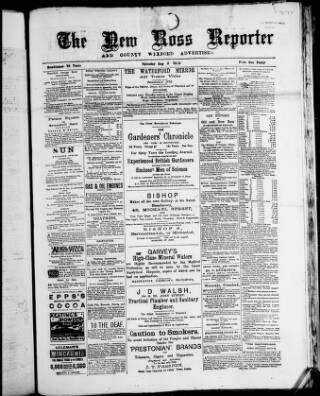 cover page of New Ross Reporter published on August 2, 1902