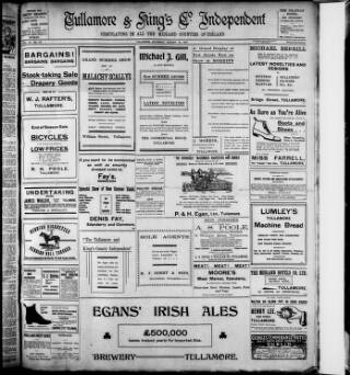 cover page of Offaly Independent published on August 12, 1911