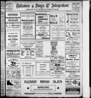 cover page of Offaly Independent published on September 23, 1911
