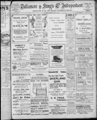 cover page of Offaly Independent published on April 1, 1916