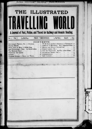 cover page of Illustrated Travelling World published on March 1, 1890