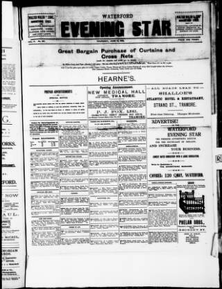 cover page of Waterford Evening Star published on June 13, 1918