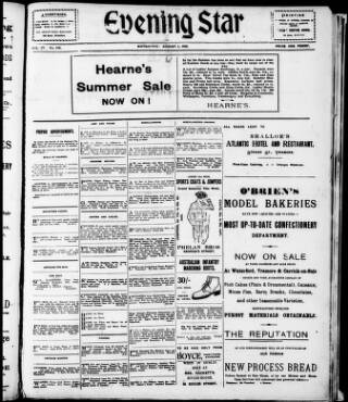 cover page of Waterford Evening Star published on August 2, 1920