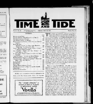 cover page of Time & Tide published on May 22, 1925