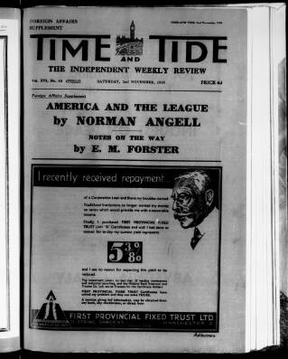 cover page of Time & Tide published on November 2, 1935