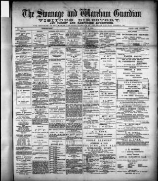 cover page of Swanage and Wareham Guardian published on August 2, 1902