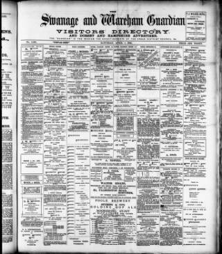 cover page of Swanage and Wareham Guardian published on April 1, 1905