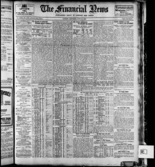 cover page of Financial News published on June 13, 1908