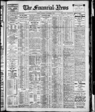 cover page of Financial News published on November 2, 1918