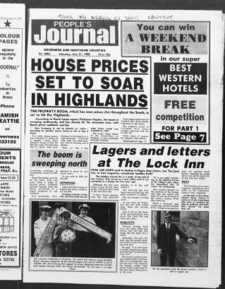 cover page of People's Journal (Argyll and the Isles) published on May 21, 1988