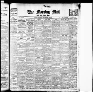 cover page of Morning Mail (Dublin) published on September 28, 1907