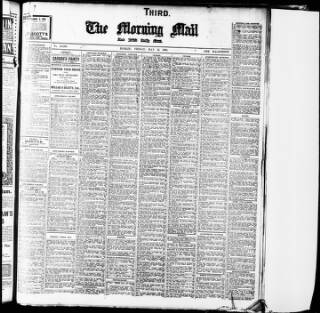 cover page of Morning Mail (Dublin) published on May 22, 1908