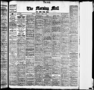 cover page of Morning Mail (Dublin) published on April 1, 1909