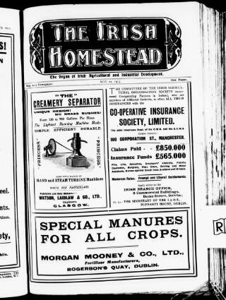 cover page of Irish Homestead published on May 22, 1915