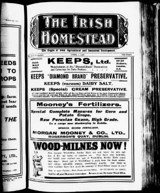 cover page of Irish Homestead published on April 1, 1916