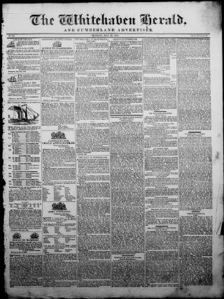 cover page of Whitehaven Herald and Cumberland Advertiser published on May 22, 1832