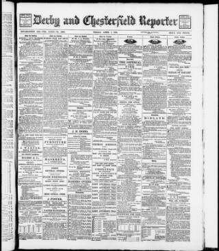 cover page of Derby and Chesterfield Reporter published on April 1, 1892
