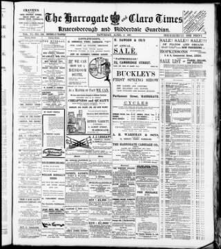 cover page of Harrogate and Claro Times and Knaresborough Guardian published on April 6, 1907