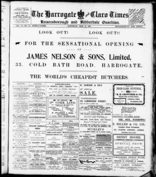 cover page of Harrogate and Claro Times and Knaresborough Guardian published on May 11, 1907