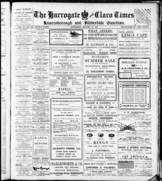 cover page of Harrogate and Claro Times and Knaresborough Guardian published on August 24, 1907