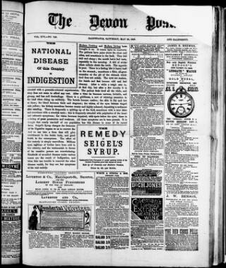 cover page of Devon Post published on May 22, 1886