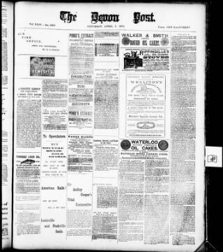 cover page of Devon Post published on April 1, 1905