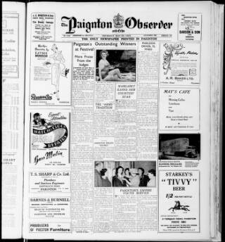cover page of Paignton Observer and Echo published on May 22, 1952