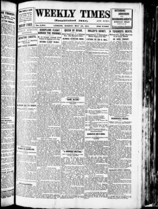 cover page of Weekly Times & Echo (London) published on May 22, 1910