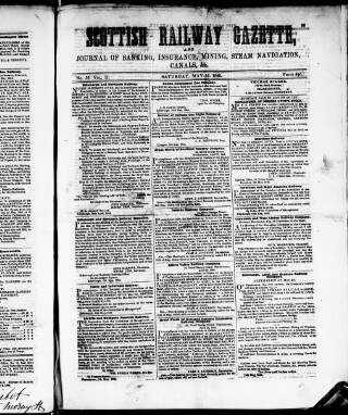 cover page of Scottish Railway Gazette published on May 16, 1846
