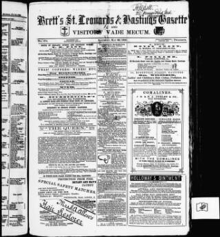 cover page of Brett's St. Leonards and Hastings Gazette and Visitors' Vade Mecum published on May 22, 1869
