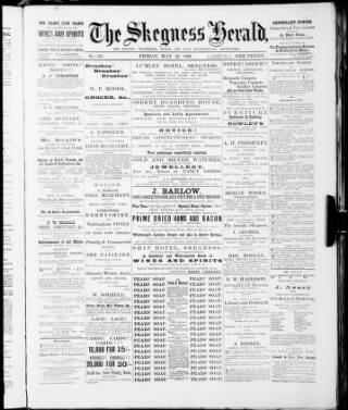 cover page of Skegness Herald published on May 22, 1891