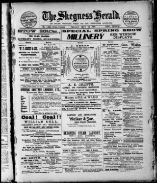 cover page of Skegness Herald published on May 22, 1908