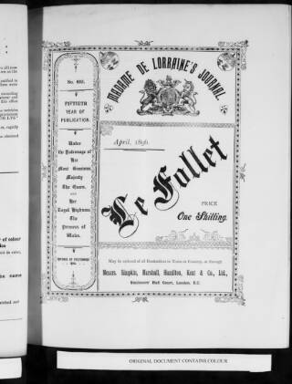 cover page of Le Follet published on April 1, 1896