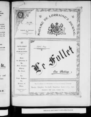 cover page of Le Follet published on April 1, 1897