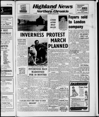 cover page of Highland News published on May 22, 1969