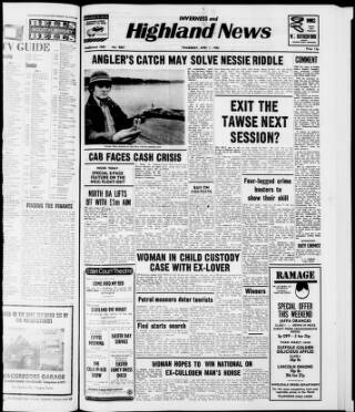 cover page of Highland News published on April 1, 1982