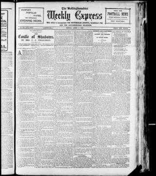 cover page of Nottinghamshire Weekly Express published on April 1, 1904