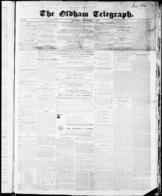 cover page of Illustrated Oldham Telegraph published on November 5, 1859